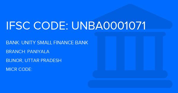 Unity Small Finance Bank Paniyala Branch IFSC Code