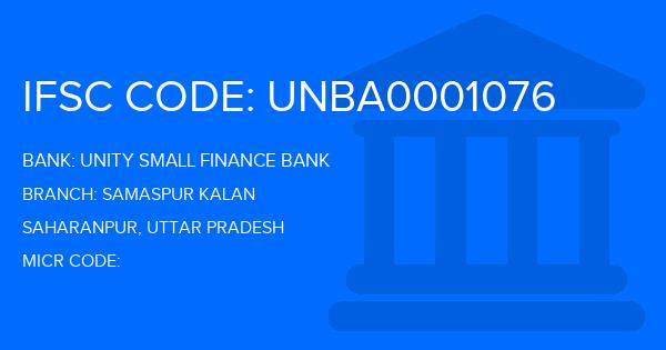 Unity Small Finance Bank Samaspur Kalan Branch IFSC Code