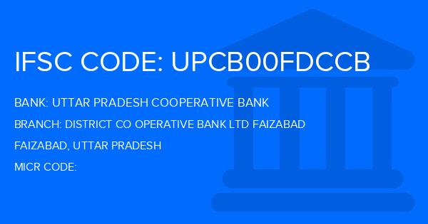 Uttar Pradesh Cooperative Bank District Co Operative Bank Ltd Faizabad Branch IFSC Code