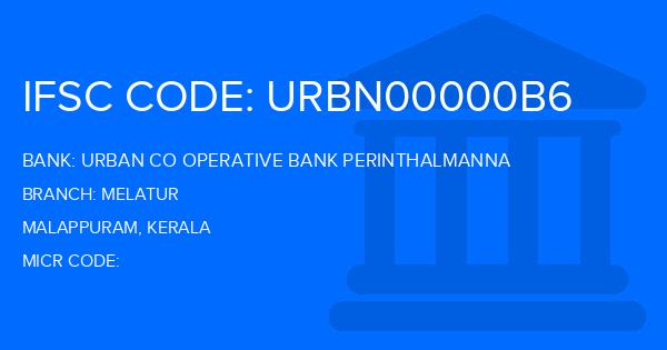 Urban Co Operative Bank Perinthalmanna Melatur Branch IFSC Code