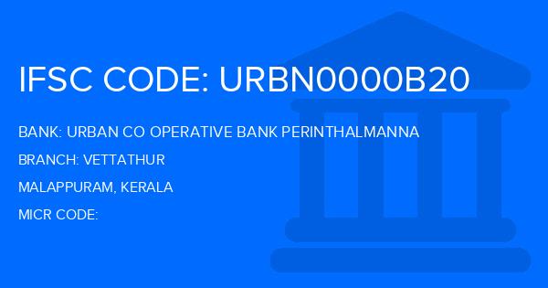 Urban Co Operative Bank Perinthalmanna Vettathur Branch IFSC Code