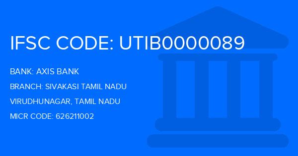 Axis Bank Sivakasi Tamil Nadu Branch IFSC Code
