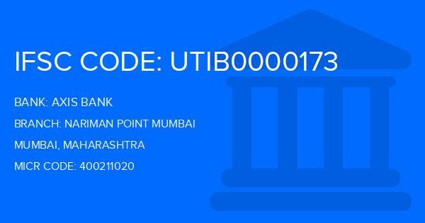 Axis Bank Nariman Point Mumbai Branch IFSC Code