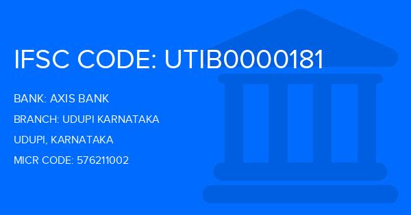 Axis Bank Udupi Karnataka Branch IFSC Code