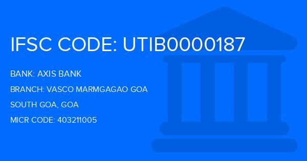 Axis Bank Vasco Marmgagao Goa Branch IFSC Code