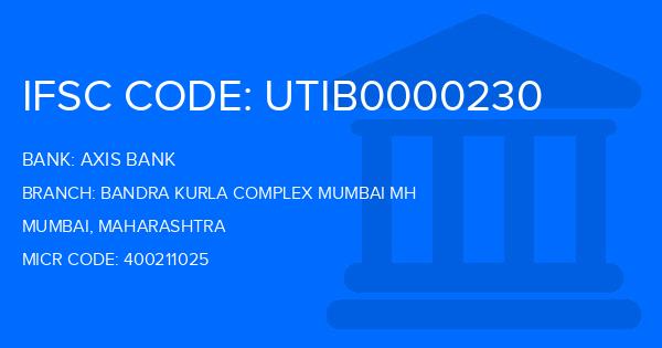 Axis Bank Bandra Kurla Complex Mumbai Mh Branch IFSC Code