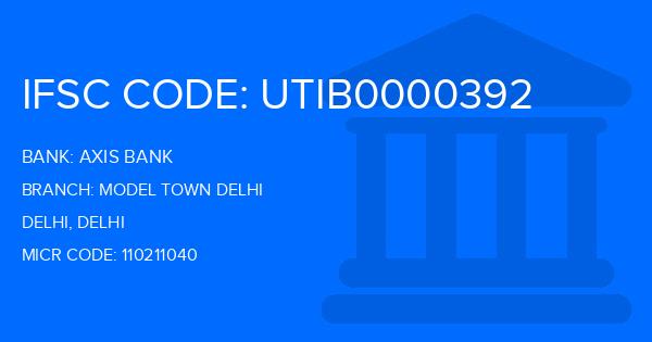 Axis Bank Model Town Delhi Branch IFSC Code