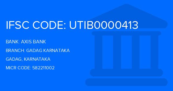 Axis Bank Gadag Karnataka Branch IFSC Code