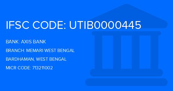 Axis Bank Memari West Bengal Branch IFSC Code