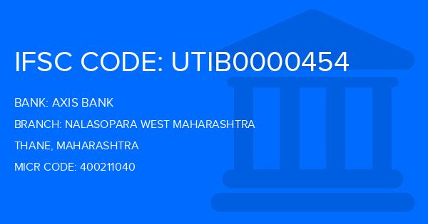 Axis Bank Nalasopara West Maharashtra Branch IFSC Code