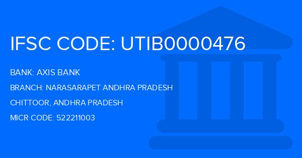 Axis Bank Narasarapet Andhra Pradesh Branch IFSC Code