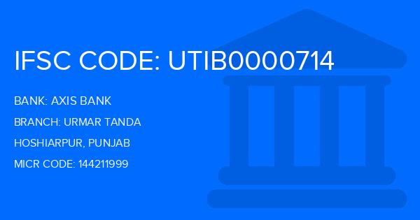 Axis Bank Urmar Tanda Branch IFSC Code