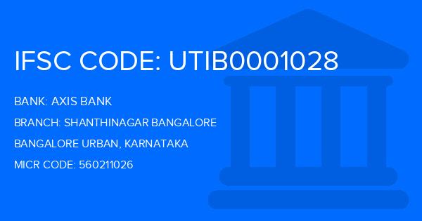 Axis Bank Shanthinagar Bangalore Branch IFSC Code