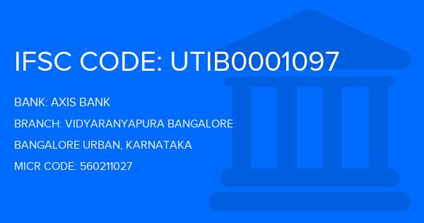 Axis Bank Vidyaranyapura Bangalore Branch IFSC Code