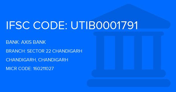 Axis Bank Sector 22 Chandigarh Branch IFSC Code