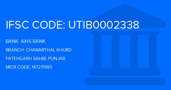 Axis Bank Chanarthal Khurd Branch IFSC Code
