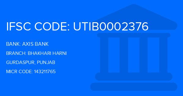 Axis Bank Bhakhari Harni Branch IFSC Code