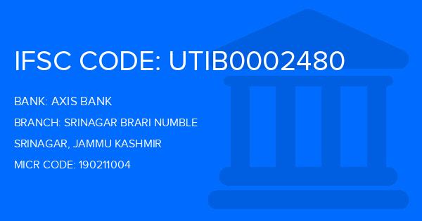 Axis Bank Srinagar Brari Numble Branch IFSC Code