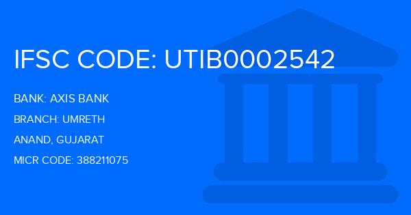 Axis Bank Umreth Branch IFSC Code