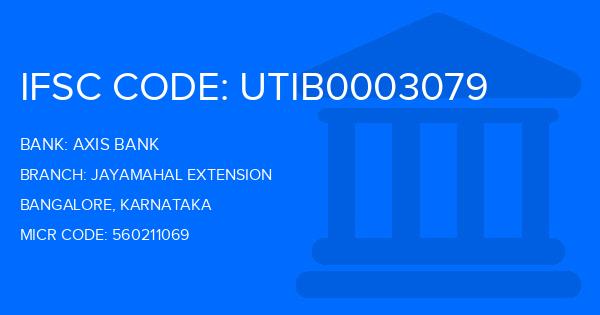 Axis Bank Jayamahal Extension Branch IFSC Code