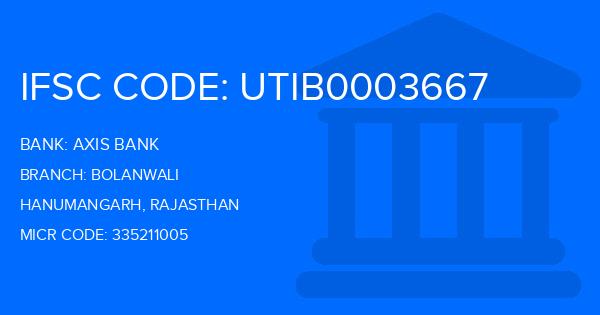 Axis Bank Bolanwali Branch IFSC Code