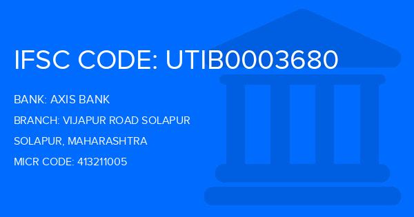 Axis Bank Vijapur Road Solapur Branch IFSC Code