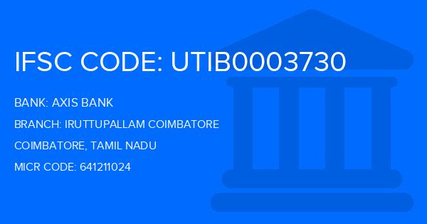Axis Bank Iruttupallam Coimbatore Branch IFSC Code