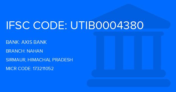 Axis Bank Nahan Branch IFSC Code