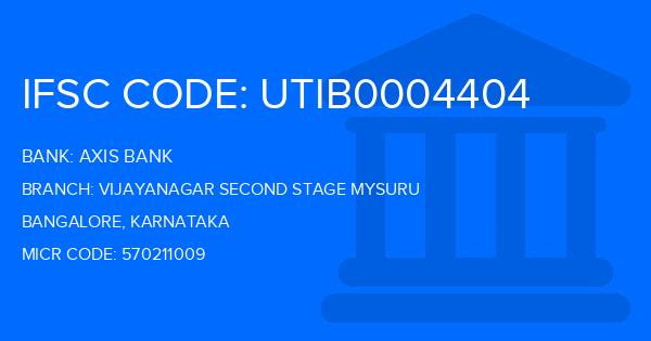 Axis Bank Vijayanagar Second Stage Mysuru Branch IFSC Code