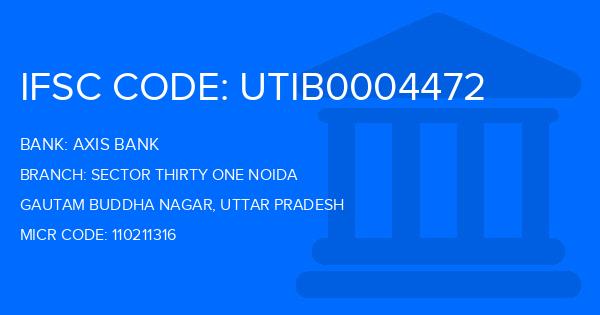 Axis Bank Sector Thirty One Noida Branch IFSC Code