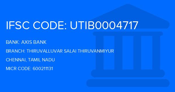 Axis Bank Thiruvalluvar Salai Thiruvanmiyur Branch IFSC Code