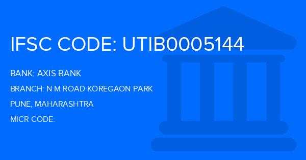 Axis Bank N M Road Koregaon Park Branch IFSC Code