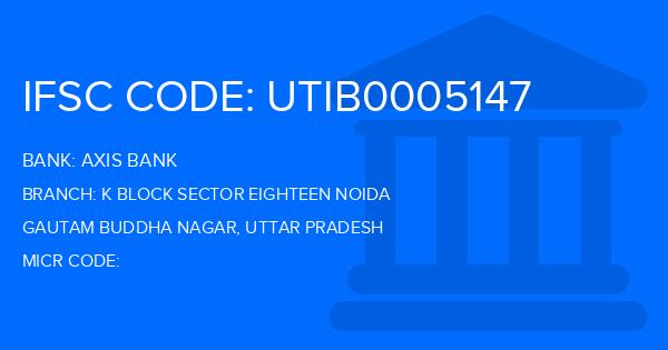 Axis Bank K Block Sector Eighteen Noida Branch IFSC Code