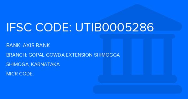 Axis Bank Gopal Gowda Extension Shimogga Branch IFSC Code