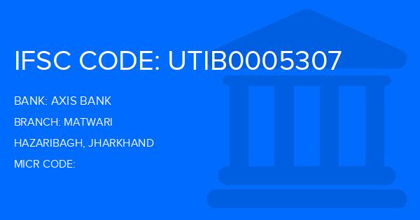 Axis Bank Matwari Branch IFSC Code