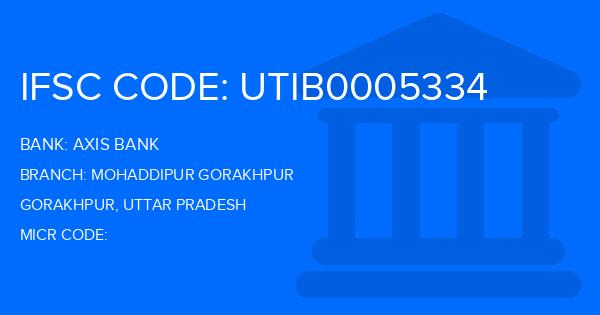 Axis Bank Mohaddipur Gorakhpur Branch IFSC Code