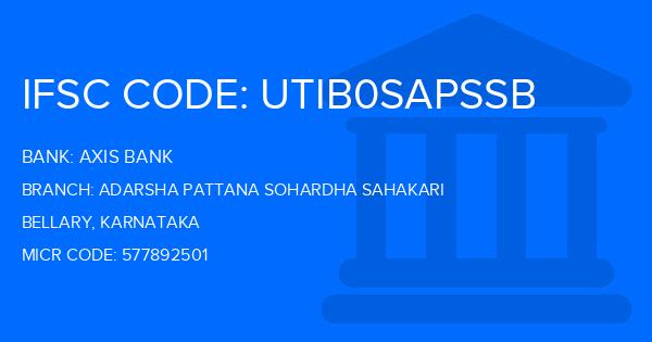 Axis Bank Adarsha Pattana Sohardha Sahakari Branch IFSC Code