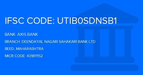 Axis Bank Deendayal Nagari Sahakari Bank Ltd Branch IFSC Code