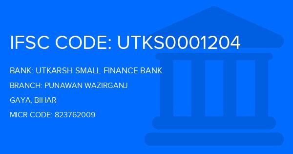 Utkarsh Small Finance Bank Punawan Wazirganj Branch IFSC Code