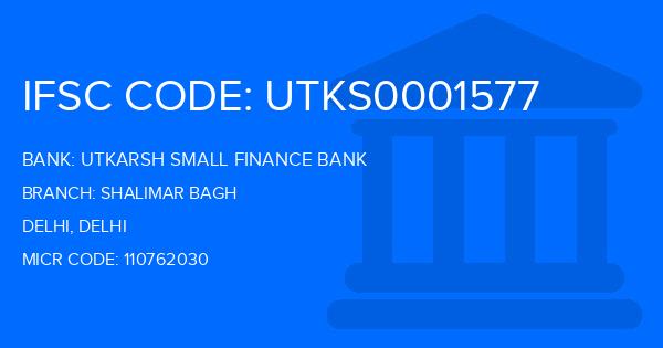 Utkarsh Small Finance Bank Shalimar Bagh Branch IFSC Code