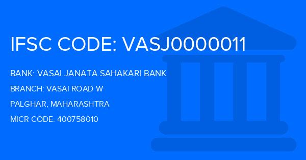 Vasai Janata Sahakari Bank Vasai Road W Branch IFSC Code