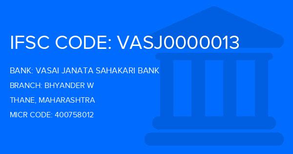 Vasai Janata Sahakari Bank Bhyander W Branch IFSC Code