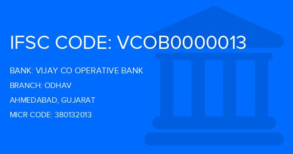 Vijay Co Operative Bank Odhav Branch IFSC Code