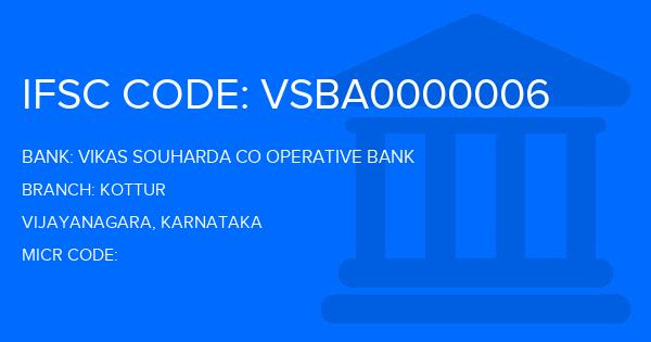 Vikas Souharda Co Operative Bank Kottur Branch IFSC Code