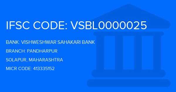 Vishweshwar Sahakari Bank Pandharpur Branch IFSC Code