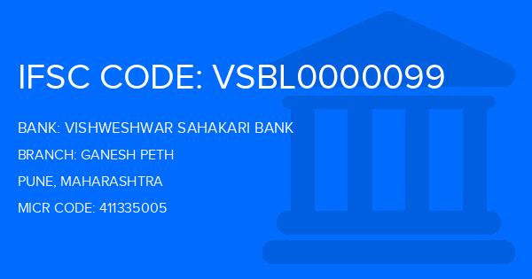 Vishweshwar Sahakari Bank Ganesh Peth Branch IFSC Code