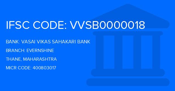 Vasai Vikas Sahakari Bank Evernshine Branch IFSC Code