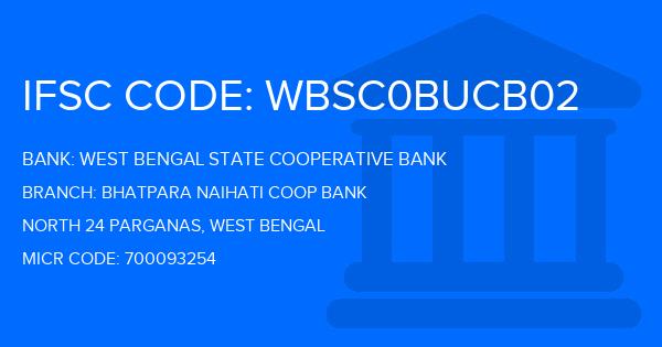 West Bengal State Cooperative Bank Bhatpara Naihati Coop Bank Branch IFSC Code