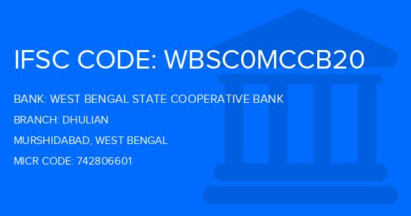 West Bengal State Cooperative Bank Dhulian Branch IFSC Code