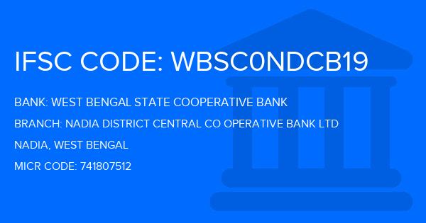 West Bengal State Cooperative Bank Nadia District Central Co Operative Bank Ltd Branch IFSC Code